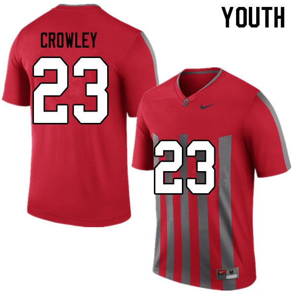 Ohio State Buckeyes #23 Marcus Crowley Youth Official Jersey Throwback OSU67682